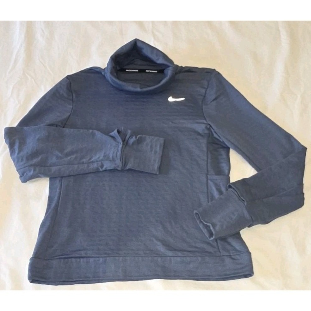 Nike Therma Fit Swift Element Turtleneck Running Pullover Womens XS Blue Wicking